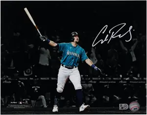 Cal Raleigh Seattle Mariners Autographed 11" x 14" Home Run Spotlight Photograph - Fanatics Authentic Certified