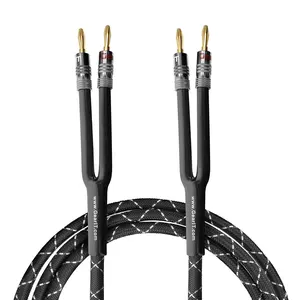 GearIt 12 AWG Speaker Wire Cable with Banana Plugs Quick Install Audiophile Quality Dual Conductor Oxygen-Free Pure Copper Color-Coded Connectors