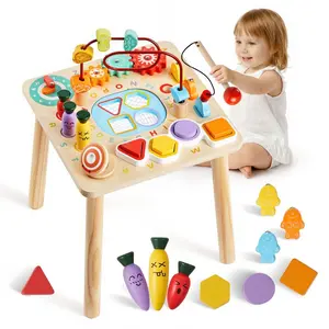 VEVOR Montessori Activity Table for Toddler 1 - 3 Years Old, 8 in 1 Wooden Learn Activity Desk, Baby Play Table for Boys Girls Aged 6+ Months, Great Birthday, Christmas, Children's Day PresentVEVOR Super Brand Day