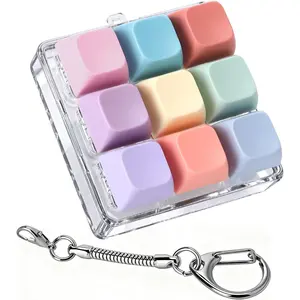 Keyboard Fidget Toy,Colorful Fidget Clicker Keyboard Fidget Keychain, Button Fidget Gifts for Adults to Relieve Stress and Pass Time