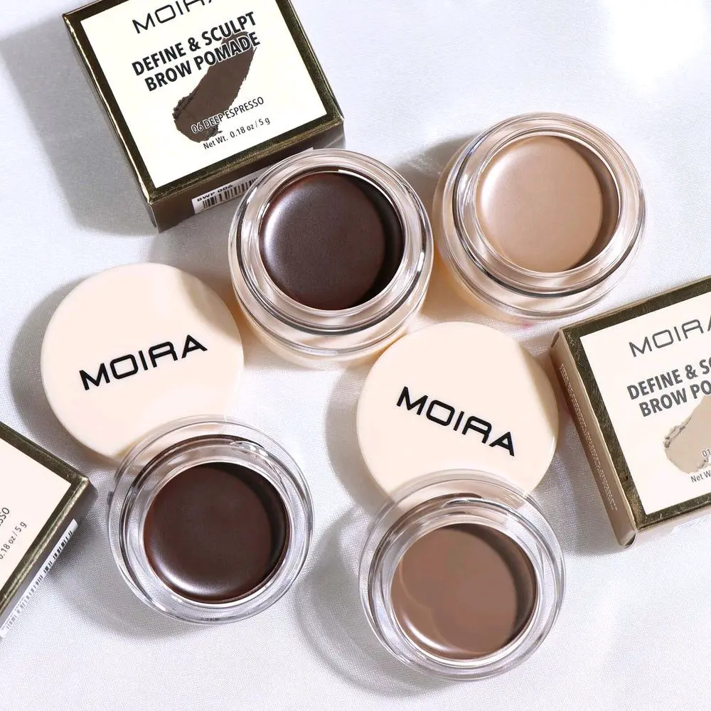MOIRA Define Brow Pomade, Waterproof and Smudge-Proof Creamy Formula for Flawless Long-Lasting Eyebrow Makeup, Vegan & Cruelty-Free, 0.18 oz