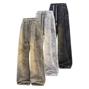 Spring And Autumn New Trendy Brand Loose Casual Pants, Men's Straight-Leg Couple Work Pants Sweatpants, Unisex Soft Comfortable Warm Daily Wear, Regular Fit