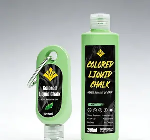 MANUEKLEAR Colored Liquid Chalk 50/250ml Set for Enhanced Grip in Gymnastics & CrossFit Quick-Dry Dust-Free Carabiner Clip for Gym Climbing Weightlifting