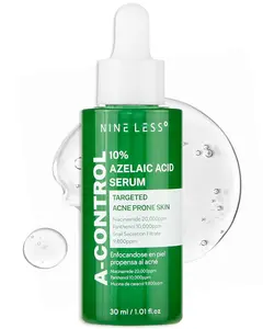[Nineless] A-Control 10% Azelaic Acid Serum - Korean Acne Serum for Face - Calming Facial Treatment Clearing Breakout, Pimples - for Acne-Prone & Dull Skin