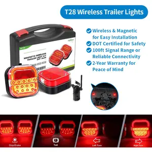 AgriEyes T033/T28/T212/T30B Wireless Trailer Lights kit, Rechargeable Magnetic Portable LED Tow Lights Kit for Trucks Car Accessories