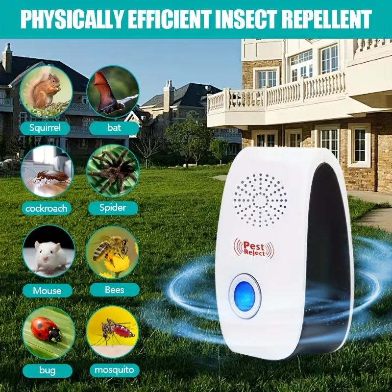 4-pack ultrasonic rodent repellers; repel mosquitoes, insects, and flies; new household electronic rat traps for mosquito control; highly effective rodent repellents
