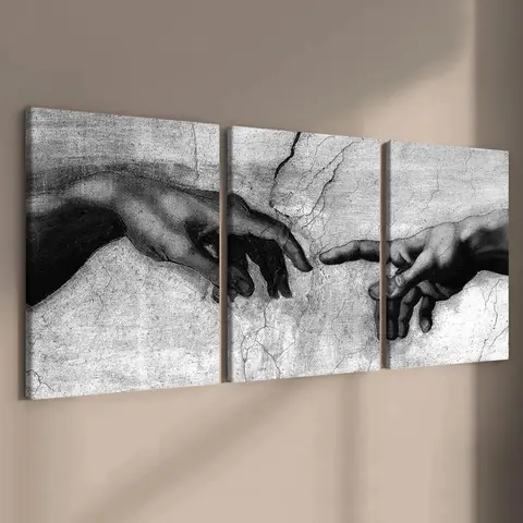 Wooden Framed Canvas Painting, 3 Counts/set Hand Pattern Wall Art, Decorative Wall Art, Room Wall Art, Modern Art Wall Decoration, Home Decoration Canvas Prints Poster, Solid Wooden Frame, Artistic, Universal Aesthetic