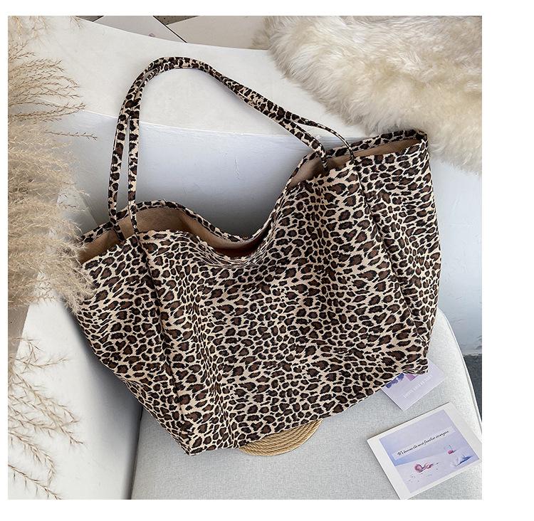Women's Leopard Pattern Tote Bag, Large Capacity Shoulder Bag for Daily Use, Trendy Versatile High-quality Daily Commuting Bag, Girl Fashionable Shopping Bag, Leopard Print Tote, Fashionable Bags