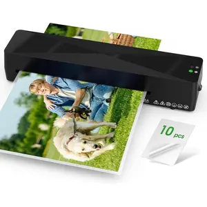 Laminator Machine with 10 Laminating Sheets, A4 Laminating Machine Hot & Cold with  Warm Technology, Thermal Laminator 9 Inch for  Office School Business Black
