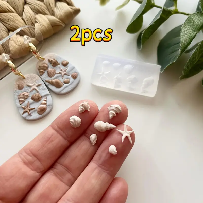 2-Pack Small Silicone Molds, Resin Silicone Molds for Polymer Clay, Durable and Easy-To-Use Craft Molds, Perfect for Handmade Crafts, Starfish