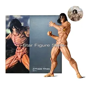 （Free shipping）Attack on Titan Eren Jaeger Action Figure Revoltech Amazing Yamaguchi Eren Yeager Model Toys Figures Movable PVC Collection Doll