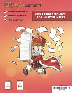 Royal Elements Printable Vinyl for Inkjet Printers - 100 Waterproof Sheets