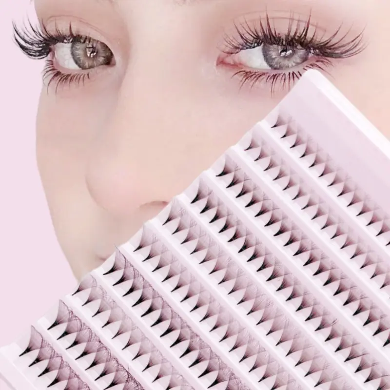 200 Pieces Pre-Made Fan-Shaped Eyelash Extensions, Volume Lash, 10D/20D Thickness 0.07mm, D/c Curl 8-15mm, Thick and Curled Middle Rod Lashes, Dramatic Volume Eyelash, Premade Fan Eyelash, Volumized False Eyelashes