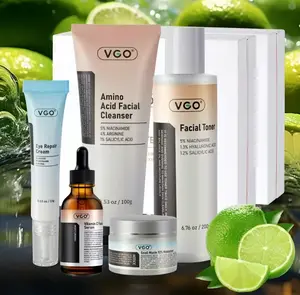 VGO 5 - Step Daily Care Gift Set. The amino - acid cleanser gently purifies skin, combined with toner, serum, eye cream and moisturizer, offering all - around care to create flawless skin for you.