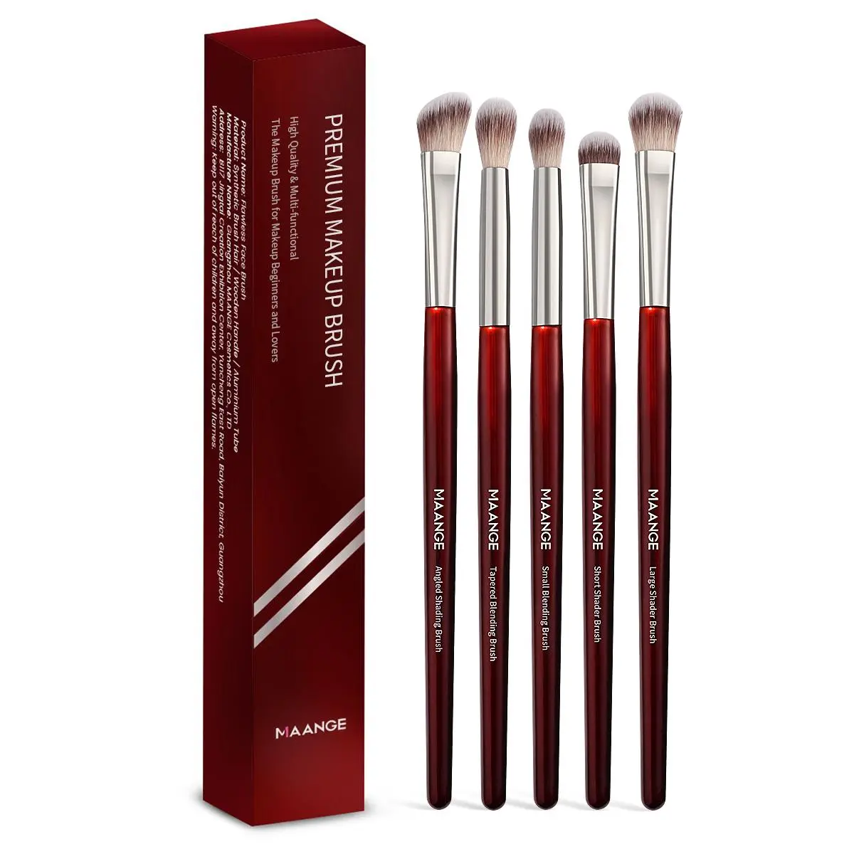Professional Makeup Brush Set, 5 Counts/set Makeup Tools for Eyeshadow, Concealer, Halo, Highlighting, Highlighter Brush, Blending Brush, Nose, Portable Travel Makeup Brushes Set for Women Brush Kit