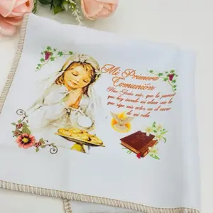 First Communion Favors 12pcs Napkins 12x12” Primera Comunión Recuerdos 100% Polyester Servilletas de tela para Ceremonias Especiales