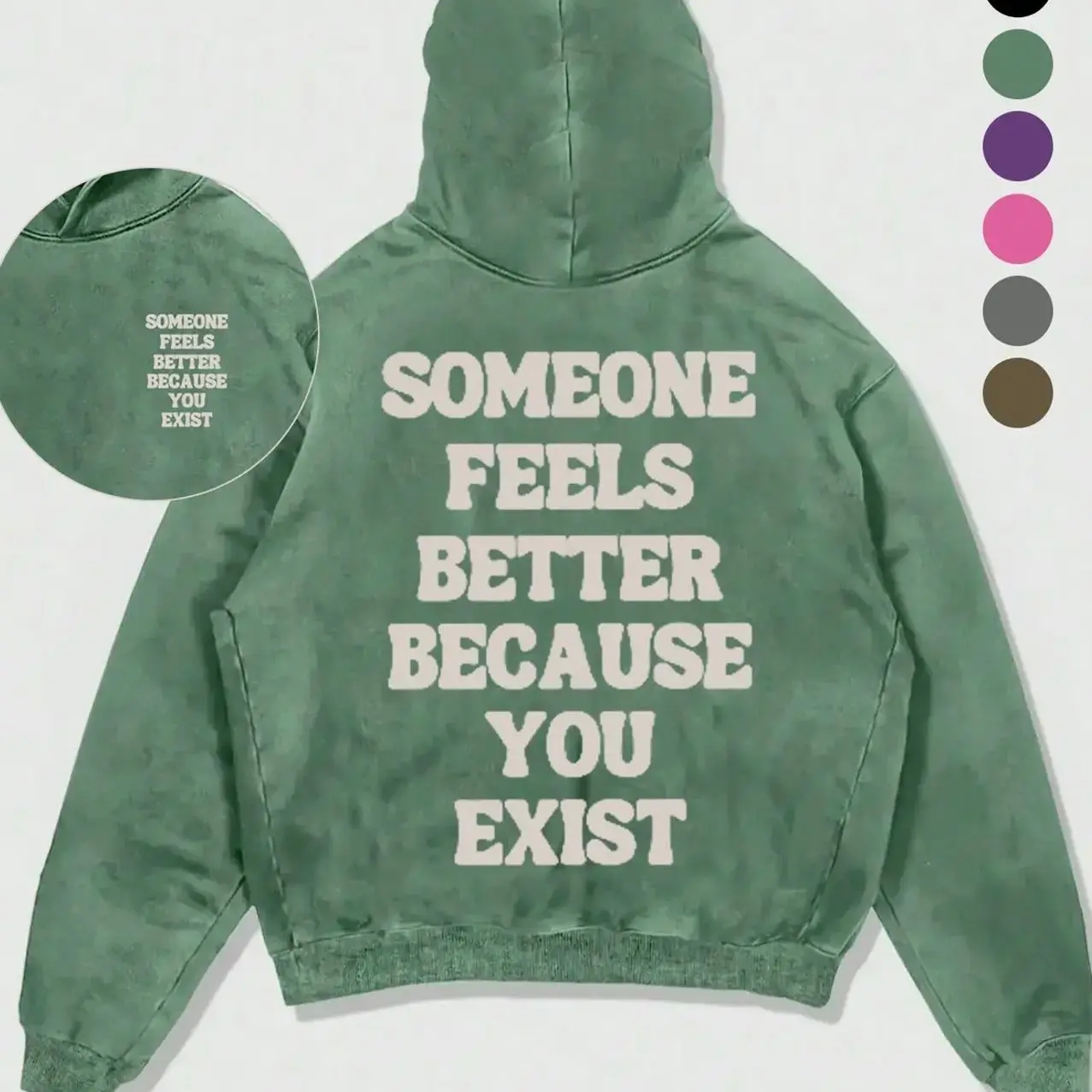 High-Quality Graphic Cotton Blend Hoodie, Loose-Fitting Casual Streetwear, Self-Love Gift & Motivational Pullover for All Seasons IIB