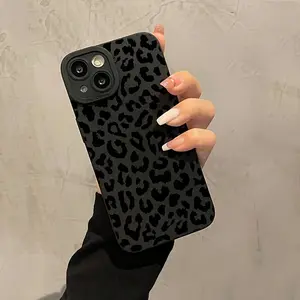 Black Leopard Graphic Protective Phone Case For IPhone 17/16/11/12/13/14/12 Pro Max/15/XS Max/X/ Plus, Gift For Birthday, Girlfriend, Boyfriend
