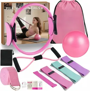 Pilates Essentials Kit for Women 11pcs - Better Yoga Pilates Kit for Home Workouts with Pilates Ring and Ball Set, Booty Bands, Figure 8 Resistance Band, Yoga Bands for Stretching pilate essential