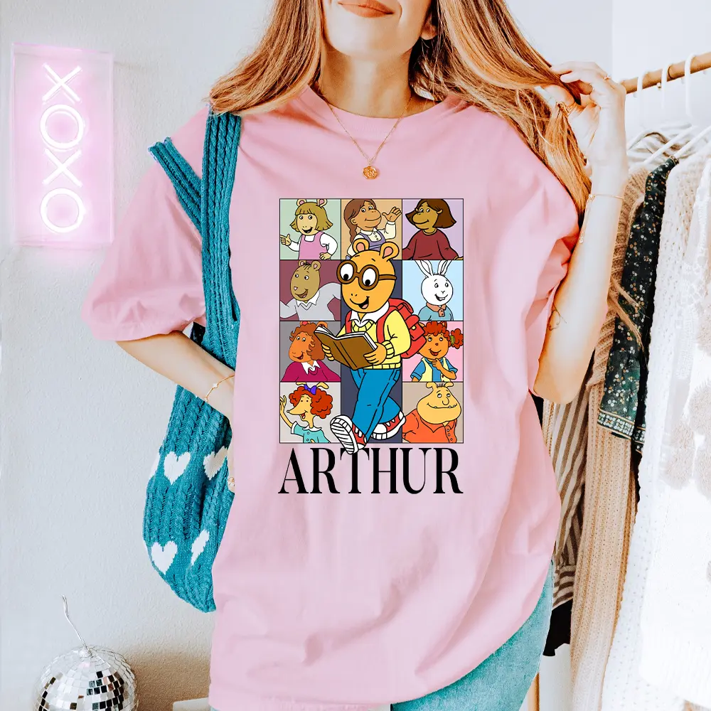 Cute Arthur Cartoon Character T-shirt, 90s Nostaglic TV Show Shirt, Arthur And D.W Shirt, Arthur Kid Show Tee, Arthur Buster Graphic Tee, Arthur And Friends Outfits, Children's Books Shirt, Women's Clothes for Summer