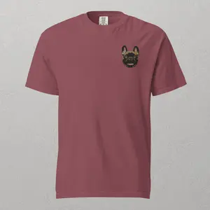 Custom Embroidered Premium Pet Portrait Heavyweight T-Shirt Unisex