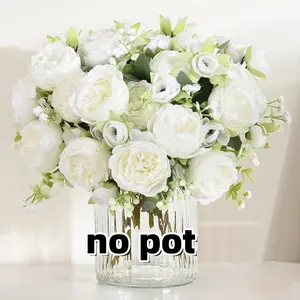 4 Packs Peonies Artificial Flowers, Silk Peonies for Weddings & Parties, Elegant Floral Arrangement for Home Décor, Decorative Bouquet, Home Decoration Bouquet, Artificial Peony Flowers