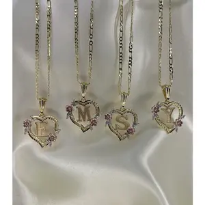 Gold Plated Heart Shaped Initial Pedant Necklace A-Z Does not apply