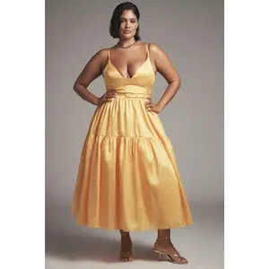 Anthropologie Hutch Atherton Sleeveless V-Neck Belted Midi Dress $258 18W