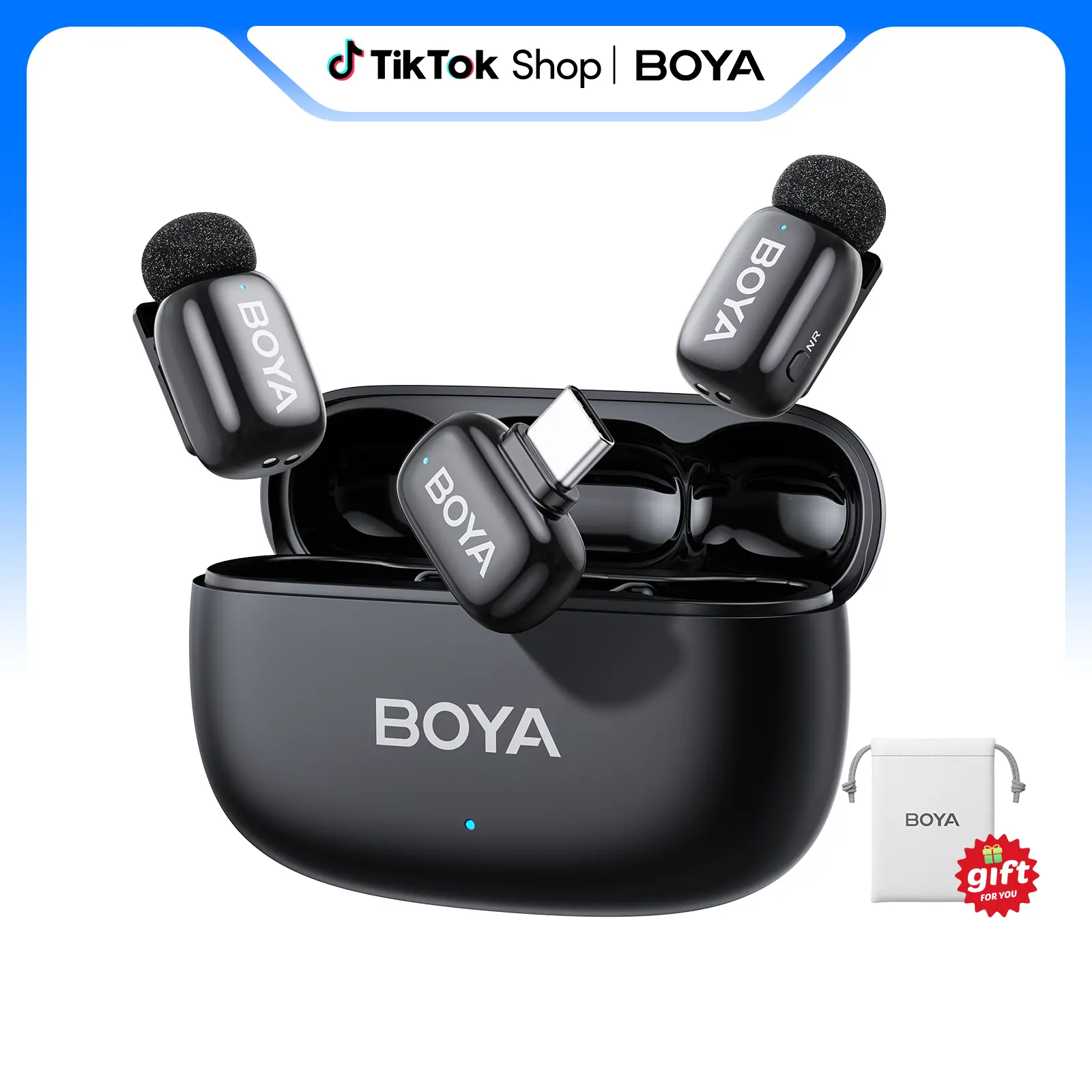 BOYA mini 2 Wireless Microphone Lapel Al NoiseCancellation mini Super Mic for Vlogging