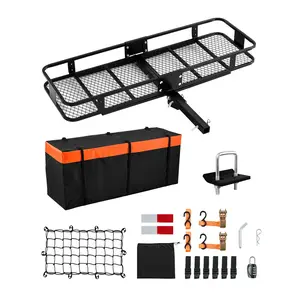 VEVOR 60" x 20" x 6",  Hitch Cargo Carrier, 500 lbs Capacity Hitch Cargo Carrier with Cargo Net & Waterproof Cargo Bag, Folding Hitch Mount Cargo Carrier with Hitch Lock for 2" Receiver, Fit for SUVs
