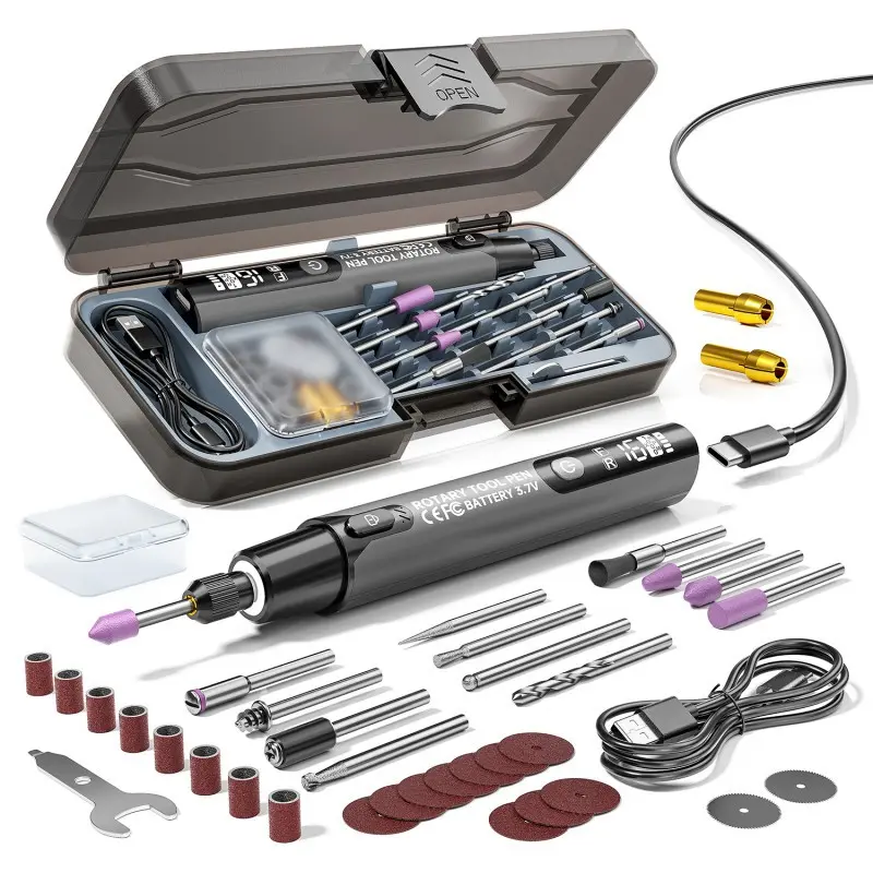 Professional Polishing/grinding/drilling/cutting Tool, Tool Kit, Tool Set, Home Tool Kit, Tools Box Set, Tool Combo Kit, USB Rechargeable, LED Lighting, Quiet Cooling, Adjustable Speed, 40-In-1