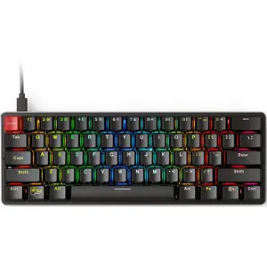 Custom Gaming Keyboard - GMMK 60% Percent Compact - USB C Wired Mechanical Keyboard - RGB Hot Swappable Switches & Keycaps - Black Metal Top Plate