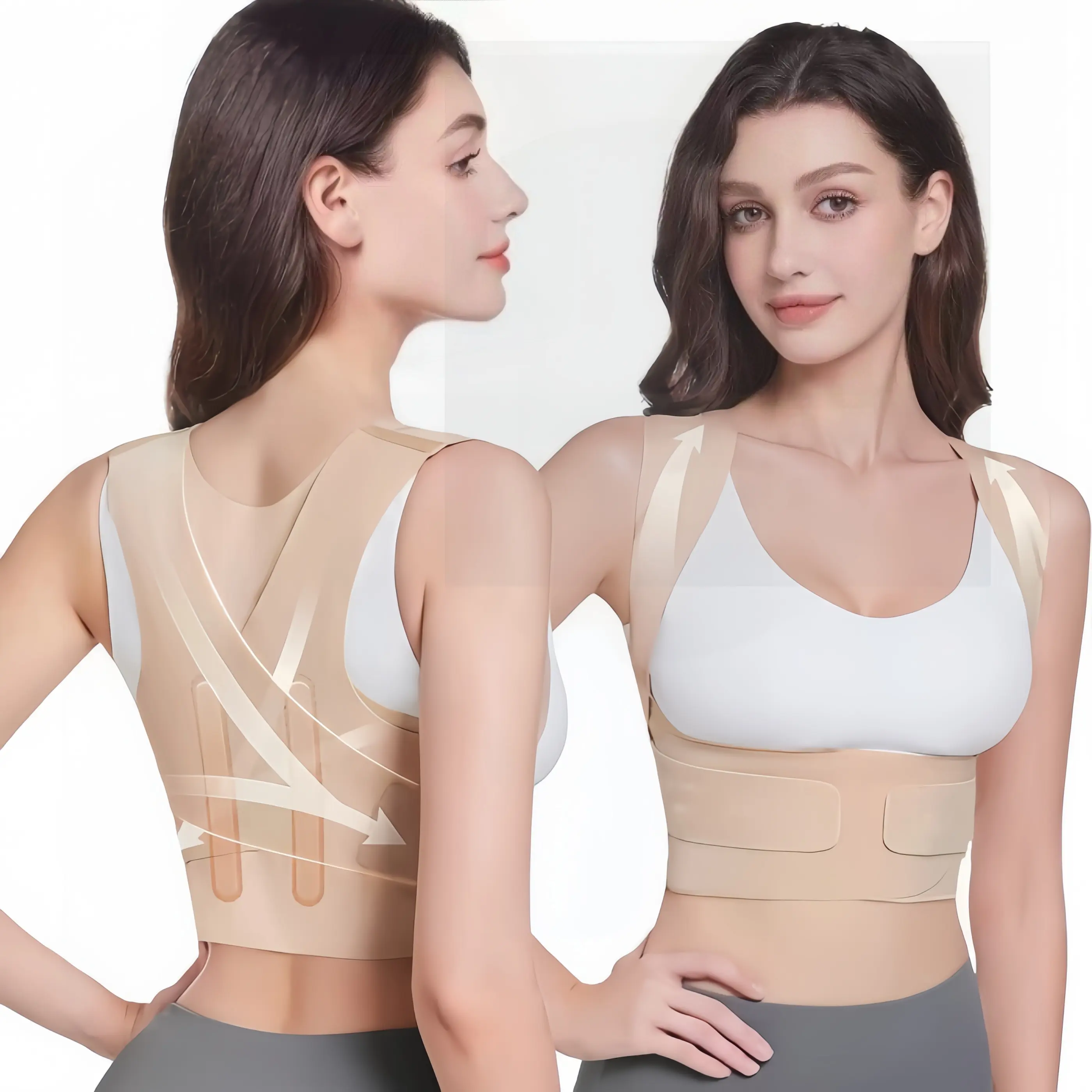 Unisex Posture Corrector and Waist Wrap, Adjustable Solid Back Brace for Hunchback Correction and Upper Back Support, Ideal for Office and Home Use, Hunchback Aligner, Adjustable Waist Trainer Shapewear Belts