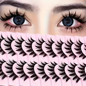 10 Pairs Wet Style Thick False Eyelashes, Reusable Lash Extensions, Eye Makeup Tools, Long-Lasting Volume Enhancer, Perfect for Dramatic Looks