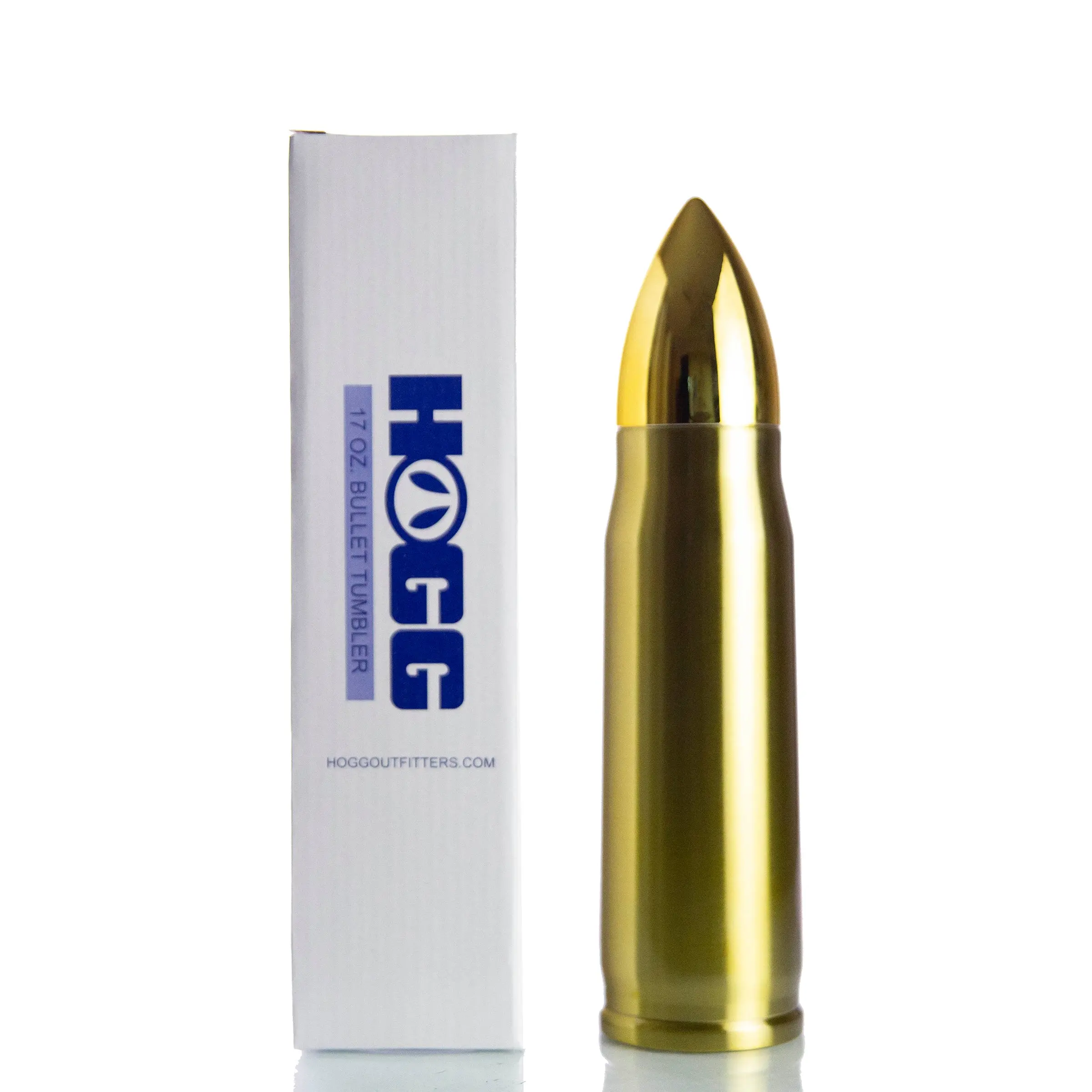 Hogg 17oz "ON POINT" Bullet Tumbler - Insulated Water Bottle with Gold Finish, Ideal for Drinking and Portability Hogg 17oz "ON POINT" Bullet Tumbler - Insulated Water Bottle with Gold Finish, Ideal for Drinking and Portability