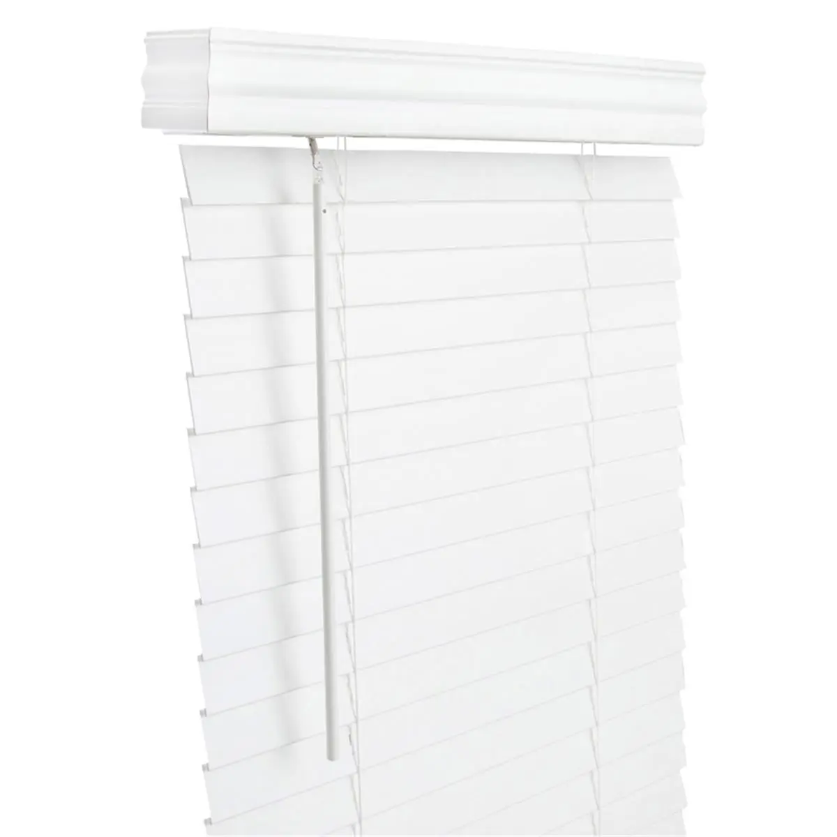 60-Inch Cordless 2-in Adjustable Faux Wood Blinds - White 60x60in, Light Blocking Anti-Light Room Darkening Window Covering with Mounting Hardware, Ideal for Bedroom Home Decor, Light Blocking Blinds