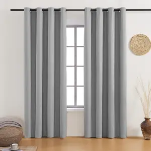 Black Out Curtains 84 Inch Long 2 Panels Set for Living Room, Window  Panels Room Darkening Blackout Drapes Energy Saving Thermal Insulated Grommet  Blackout Curtains(52x84in, Gray)