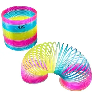 Magic Rainbow Slinky Ring Toy (2-pack), Puzzle Elastic Professional Performance Ring, Balanced Rainbow Spring Ring, Magic Rainbow Stacking Ring, Stress Relief Fidget