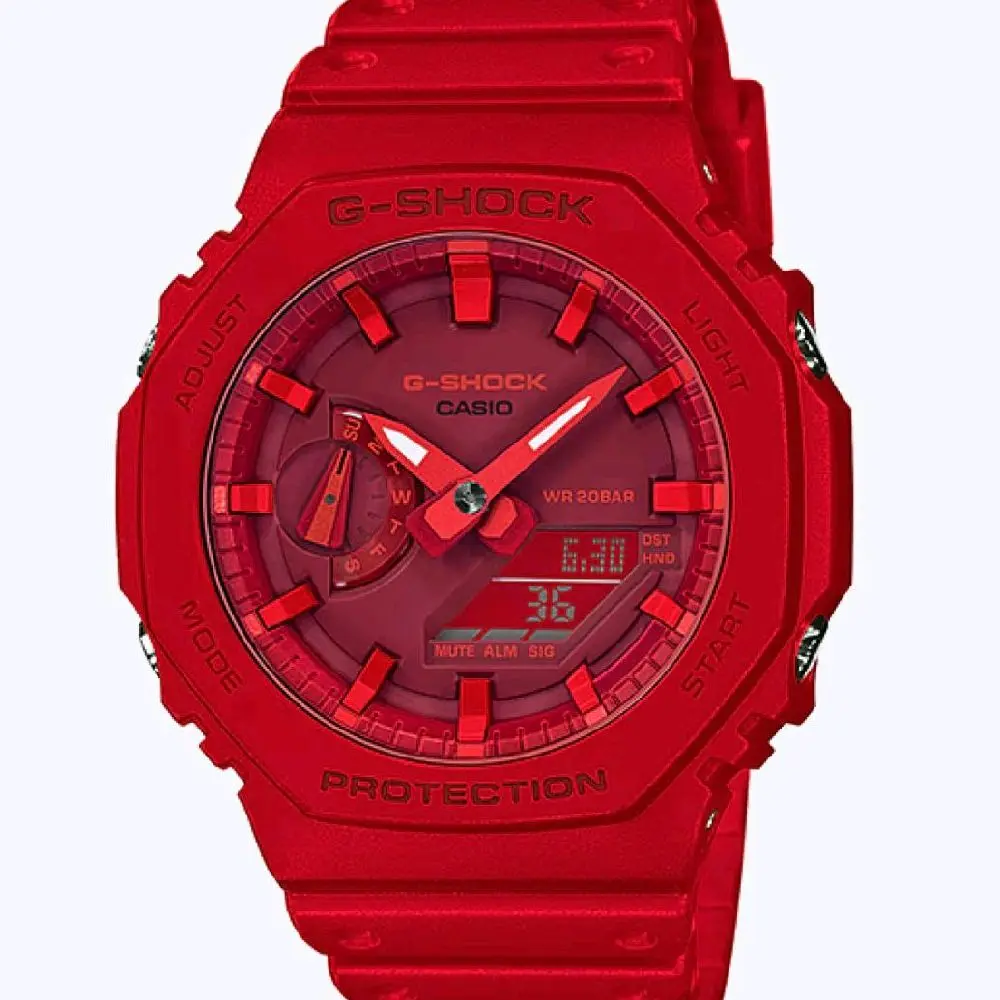 GA-2100-4A New G Shock red beauty dual time silicon band watch for men