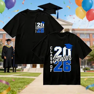 Class of 2026 Senior Graduation tshirt - Men'S Black with Blue Diploma Graphic & Number 26 Design, Comfortable Hooded Sweatshirt with Pockets, Graduation & Diploma Print for & Gown Alternative