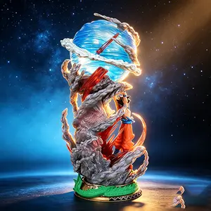 DBZ animation energy impact hand-with luminous energy ball+movable combat posture, dynamic collection of statues, suitable for display and gift giving