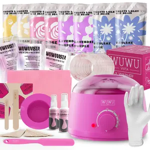 Waxing Kit - WUWUVISTA Hair Removal Hard Wax with Wax Warmer, Wax Beads for Face/Brazilian/Body/Sensitive Skin(69 items)