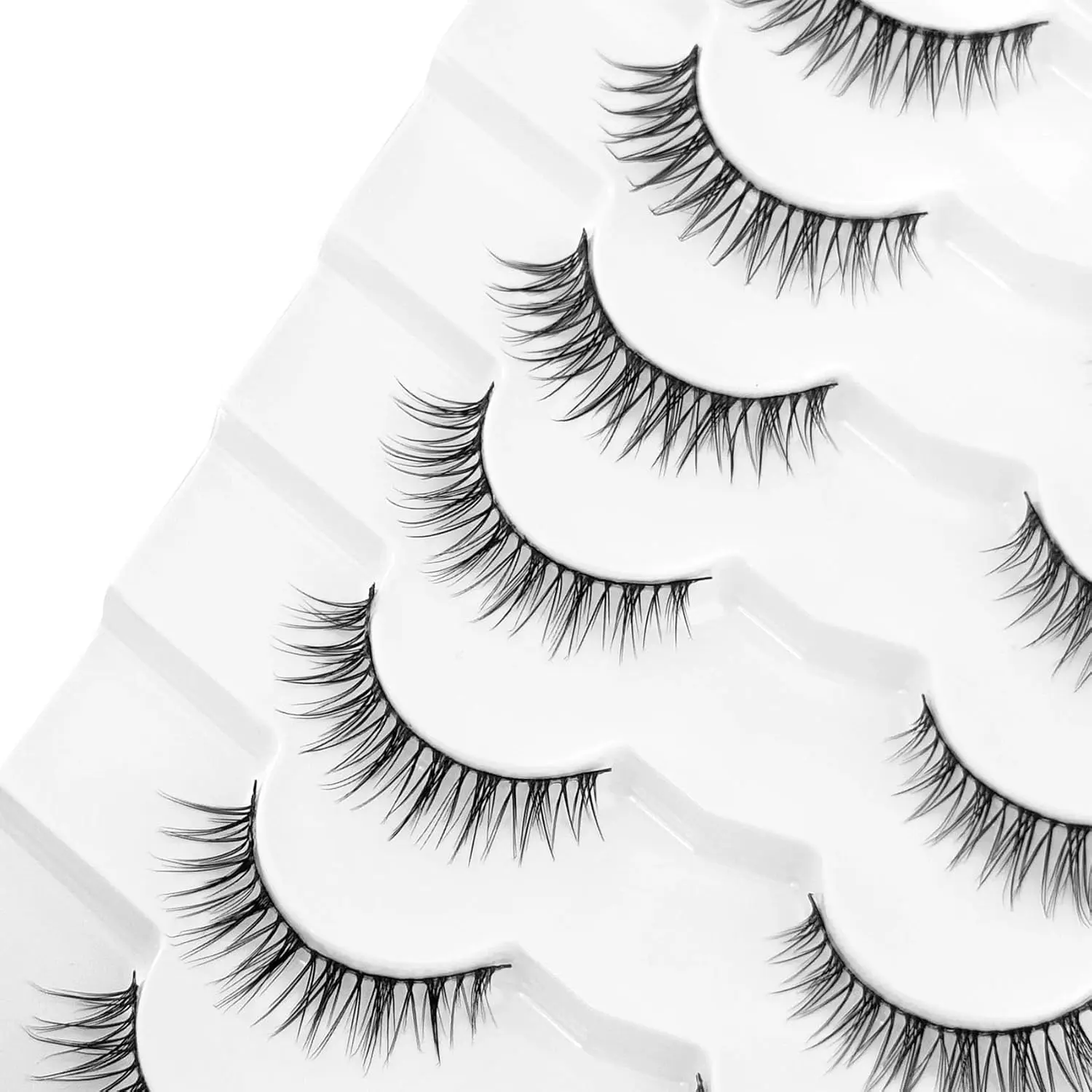 Natural Lashes Short Eyelashes Cat Eye Lashes 10mm Natural Look  Lashes 7 Pairs Lash Pack