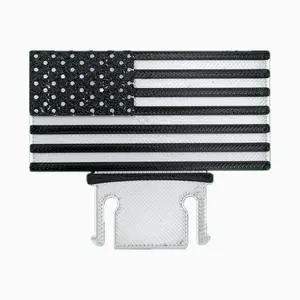 Silver/Black American Flag Hard hat clip - High-Quality PLA, Versatile Design for Full Brim, Cap Style, and Bump Caps, Easy to Install
