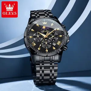OLEVS Multifunctional Luminous Waterproof Quartz Watches For Men 3653 for Businessmen Daily Commuter Gift for Boyfriend with Clasp Reloj de cuarzo para hombre