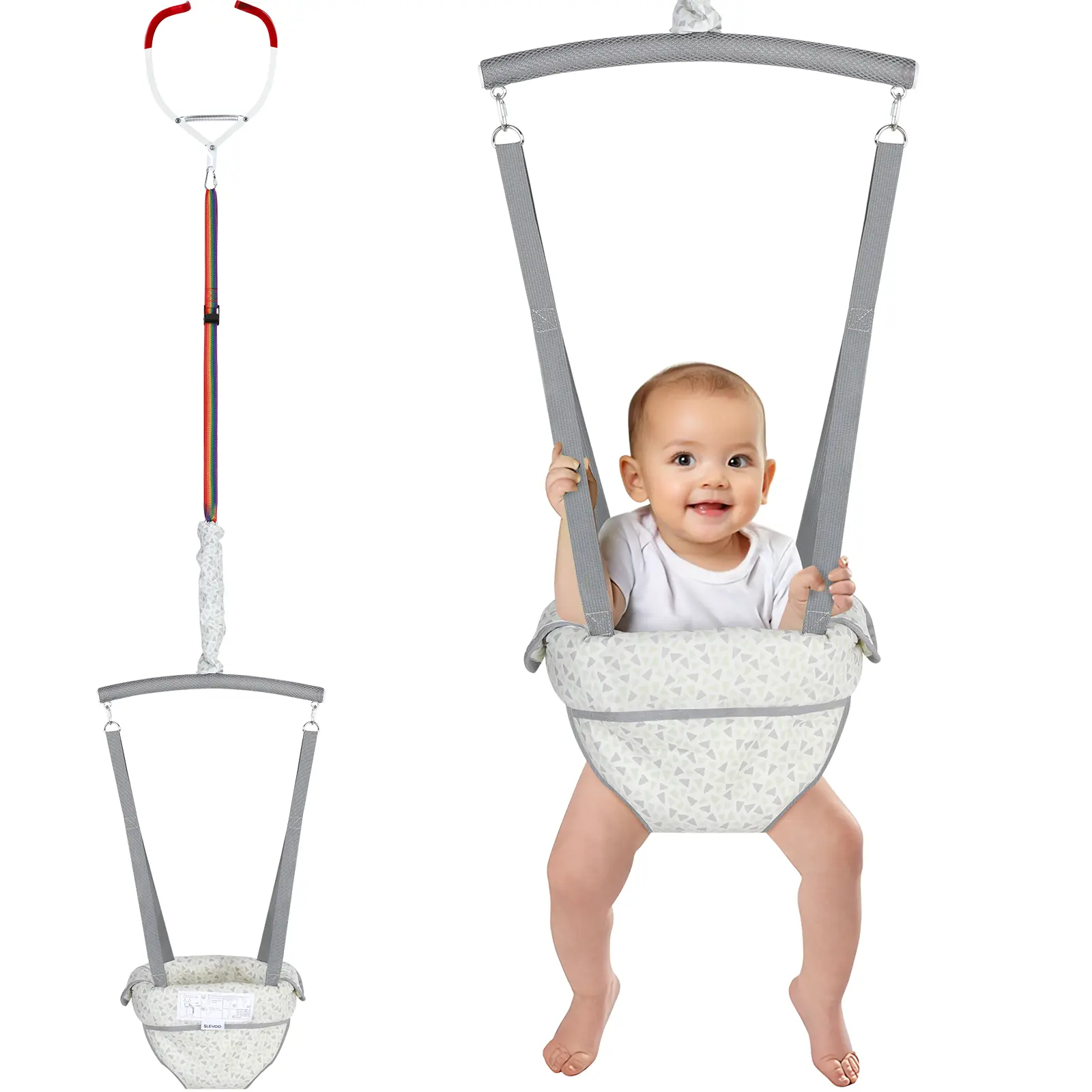 Baby Jumper, Baby Doorway Jumper with Door Clamp Adjustable Strap, Fun Activity for 6-12 Months Baby Infant