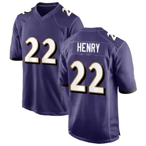 Baltimore Henry 22 Black/Purple/White Football Player Game Jerseys, Sports Stitched T-shirts Top for Men Women Youth Boys Girls