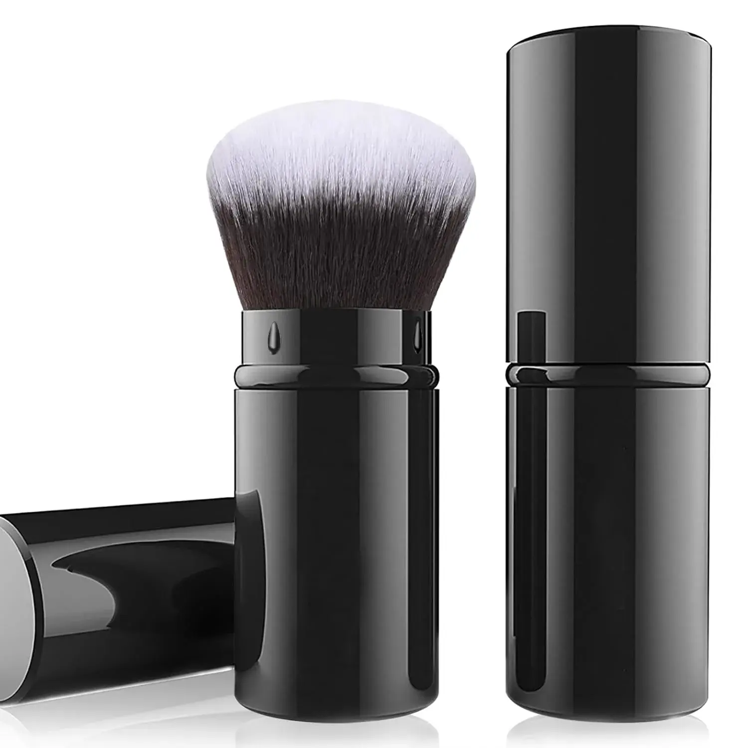 Retractable Makeup Brush, Travel Face Blush Brush, Portable Powder Foundation Sunscreen Brush with Cover for Blush, Bronzer, Buffing, Highlighter Flawless Powder Cosmetics