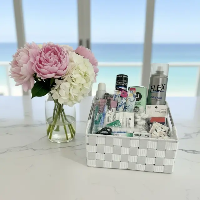White Wedding Bathroom Basket