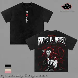 Rocks D Xebec - OP Anime T-Shirt Vintage Acid Wash Oversized Graphic Tee Streetwear Anime Gift
